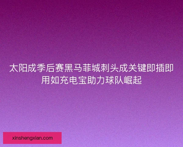 太阳成季后赛黑马菲城刺头成关键即插即用如充电宝助力球队崛起